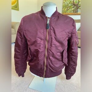Alpha Industries Men's Burgundy Bomber Jacket